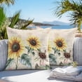 thumbnail image 4 of Vintage Yellow Sunflower Outdoor Pillow Covers Pack of 2 American Pastoral Style Waterproof Throw Pillow Covers Decorative Cushion Cases for Patio Garden Tent Balcony Couch 16x16 inch, 4 of 8