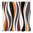 thumbnail image 3 of Ambesonne Vintage Shower Curtain, Retro Funky Lines Abstract, 69"Wx70"L, Black Apricot, 3 of 5