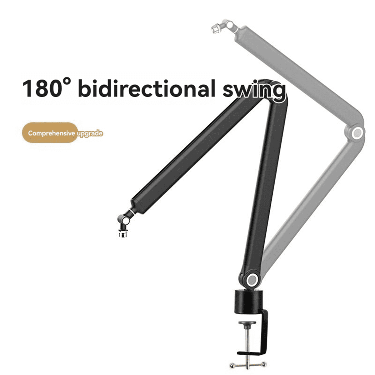 Microphone Boom Arm,360°Rotatable Mic Stand,Microphone Holder with 3/8in 5/8in Adapters,Microphone Arm with Accessories,1 * Cantilever bracket 1 set * accessories 1 * English manual,Black
