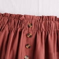 thumbnail image 3 of Women's Cotton Linen Midi Skirt High Waist Button-Front A-Line Skirts with Pockets Dress Casual Summer Vacation Wear Watermelon Red One Size, 3 of 4