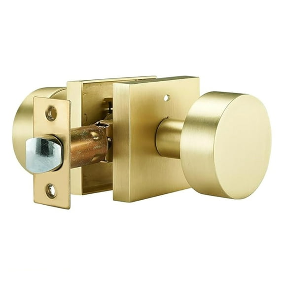 Brushed Gold Privacy Door Knobs for Interior space Heavy Duty Square Door Handle 86.2mm Length Door Knobs for Bedrooms
