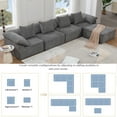 thumbnail image 3 of GNIXUU 142.0" Oversized L-Shaped Couch, Modular Sectional Sofa, 5-Seater Comfy Cloud Convertible Sleeper with Ottoman, Modern Deep Seat Couches for Living Room and Office, Chenille,Gray, 3 of 7