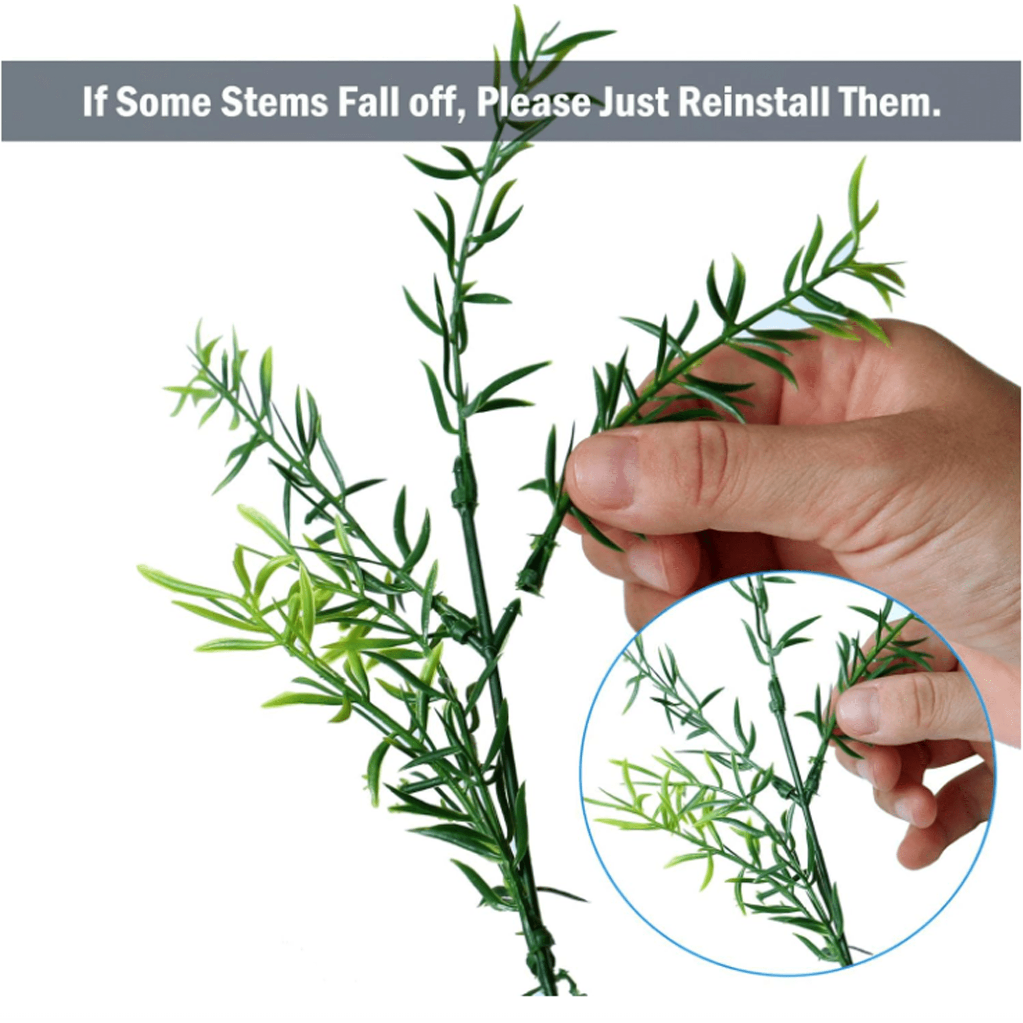 18 Bundles Artificial Plants Grass Indoor Outdoor UV Resistant Plastic Fake Bushes Plants Shrubs Greenery Flowers Arrangement
