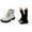 White Boots + Black Leg Warmers, variant on Girl's Combat Boots Ankle High Short Boot Sdie Zipped PU Leather Booties with Free Cotton Knited Y2K Lace Bell Bottom Leg Warmer (Black Boots   Black Leg Warmers - Boots Size:33)