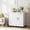 White, variant on Folding Entryway Storage Cabinet – Multi-Functional Sewing Machine Table with Sliding Drawer, Storage Shelves, Lockable Wheels – Compact, Rolling Craft Desk for Home, Bedroom, Small Spaces, White