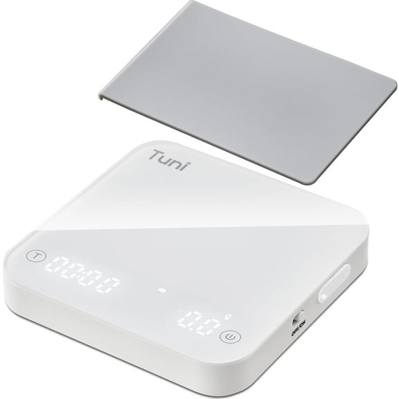 Tuni S1-WP Mini Coffee Scale with Timer, Rechargeable Digital Espresso Scale with Auto Timing, 0.1g/2kg Accurate Scale for Espresso and Pour-Over Coffee
