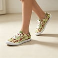 thumbnail image 2 of EKVAHL Christmas Lace Up Sneakers For Women, Seasonal Printed Canvas Shoes, Flat Daily Holiday Walking Shoes Great For City Strolls Green, 2 of 4