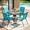 Blue, variant on Arlopu 5-Piece Patio Dining Set, Outdoor Square Table and 4 Textilene Chairs with Umbrella Hole for Garden Backyard, Blue