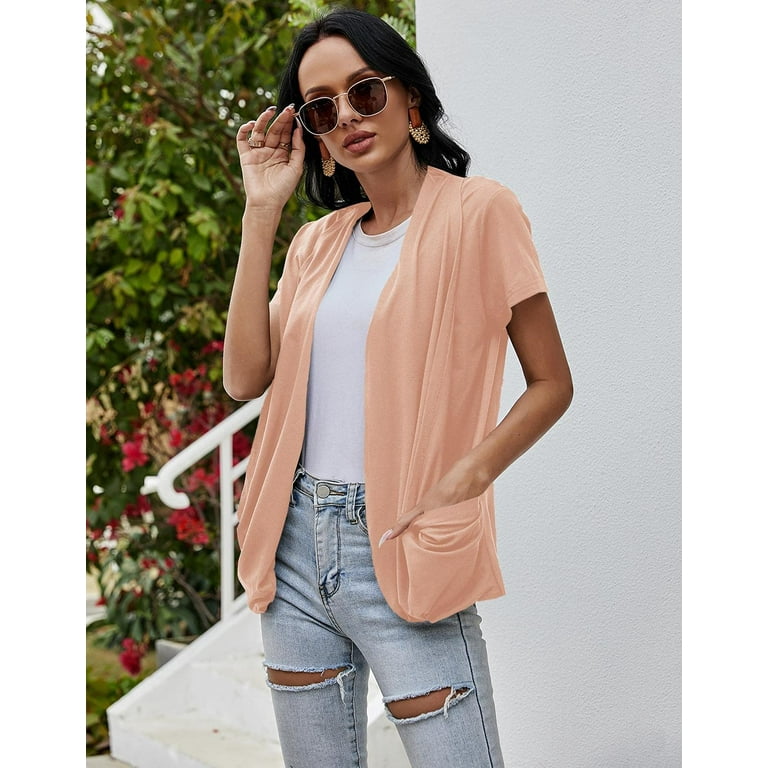 Sherrylily Women Short Sleeve Cardigans Summer Lightweight Sheer