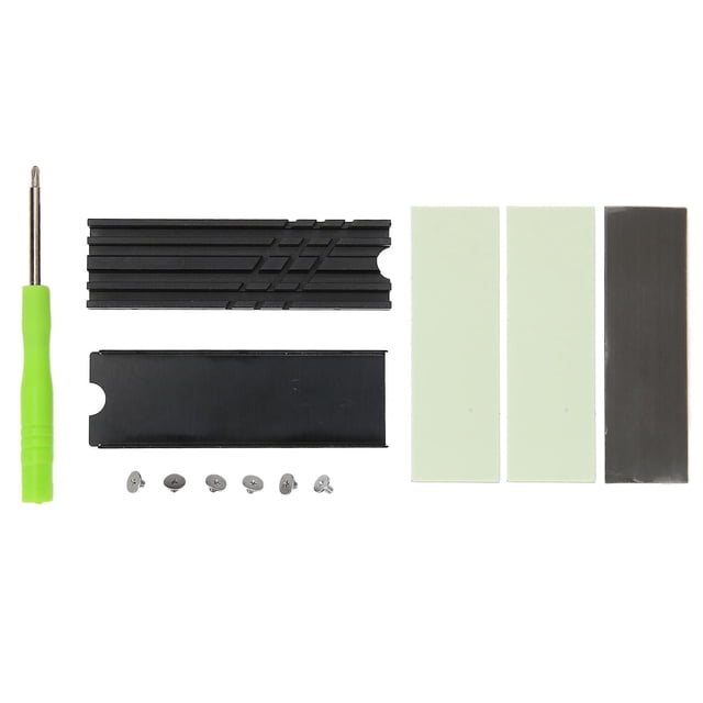 Dissipateur thermique M.2 NVMe double face en alliage d'aluminium, 3 tampons thermiques, plaqué argent, pour SSD M.2 2280 SSD 850 EVO