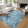 thumbnail image 2 of Lahome Decor 5'x7' Washable Rug for Bedroom, Vintage Area Rug for Living Room, Indoor Soft Distressed Floral Throw Rugs Non-Slip Backing for Entryway Farmhouse Dining Room Kids Playroom,Light Blue, 2 of 8