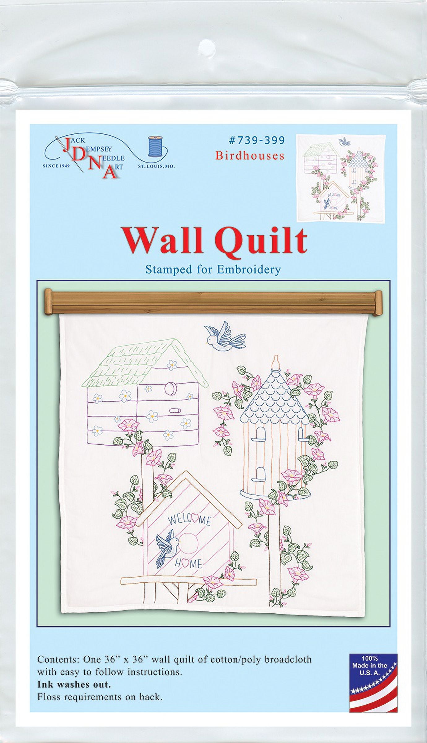 Jack Dempsey Stamped Bianchi Quilt Blocks, XX Stella, Confezione da 6