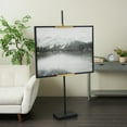 thumbnail image 2 of DecMode 13" x 65" Black Metal Tall Floor 2 Hook Easel with Gold Accents, 1-Piece, 2 of 10