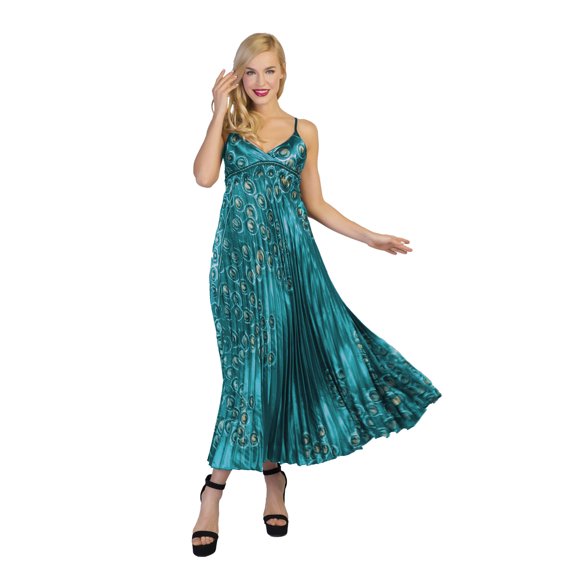 Women's flowy Sleeveless Cinched Camomile Paisley Maxi Dress -One Size Fits Most