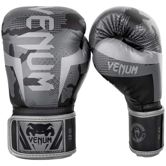 Guantes de Boxeo Venum Elite Negro Camuflaje Oscuro 12 oz