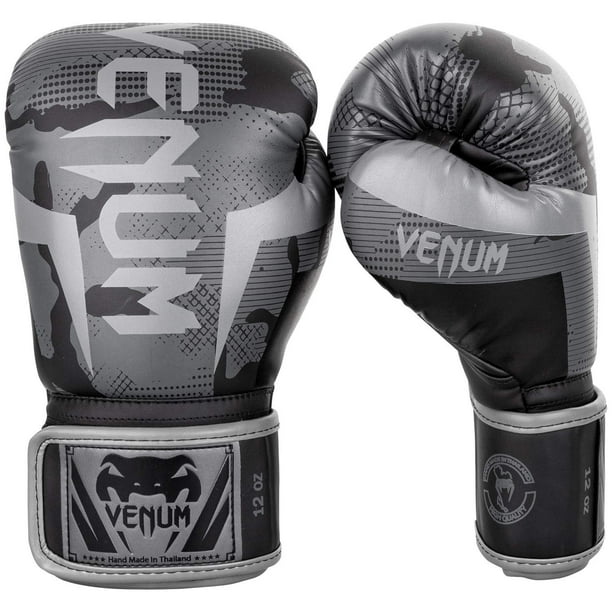 Guantes de Boxeo Venum Elite Negro Camuflaje Oscuro 12 oz