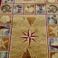 thumbnail image 6 of Emma + Oliver 2'x7' Ocean Themed Accent Rug with Sailboats, Lighthouses, Sand Dollars and Starfish with Compass Rose Center, 6 of 6
