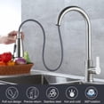 thumbnail image 2 of LivinVeluris Robinet de Cuisine Haut de Gamme Pivotant à 360° à Bec Rétractable avec Pulvérisateur, Robinet d'Évier en Acier Inoxydable, Robinet d'Eau de Cuisine Moderne à Haut Arc à Bec Rétractable, 2 of 8