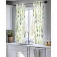 thumbnail image 5 of Green Leaves Sheer Curtains 45 Inch Length 2 Panels Set for Living Room/Bedroom, Summer Botanical Farmhouse Leaf Watercolor Kitchen Curtains Grommet Semi-Sheer Curtains Window Treatments 42"x45"x2, 5 of 7