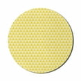 thumbnail image 1 of Geometric Mouse Pad for Computers, Print of Abstract Concept Dusty Soft Tone Triangles Shapes in Grunge Style, Round Non-Slip Thick Rubber Modern Mousepad, 8" Round, Yellow and White, by Ambesonne, 1 of 2