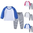 thumbnail image 4 of 50% Off Clear! Toddler Kids Boys Girls Fashion Cute Solid Color Soft Long Sleeve Top Pants Sweatpants Suit Gray 8 Years, 4 of 4