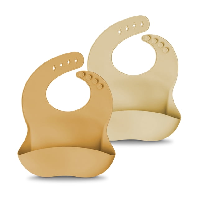 Set de 2 Baberos para Bebé (+6 Meses) - Amababy - Silicón Flexible con Broche