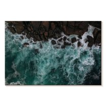 Elephant Stock Kauai Island Wild Waters Wall Art - Horizontal Canvas Wall Art - Living Room Wall Decor - Beach Canvas - Brown And White Decor - 30" x 20"