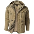 thumbnail image 2 of Men's Winter Coat Thick Sherpa Fleece Lining Cotton Military Jackets Heavyweight Work Coats with Cargo Pockets Outwear, 2 of 6