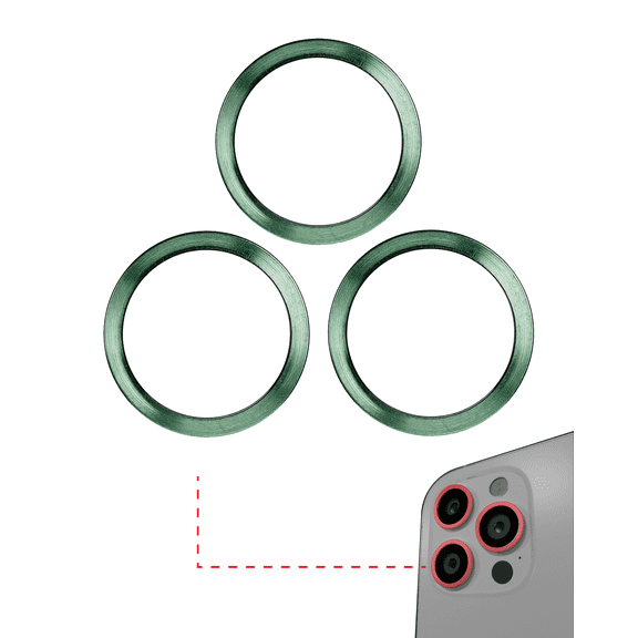 Replacement Back Camera Bezel Ring Only Compatible For iPhone 11 Pro / 11 Pro Max (Green) (3 Piece Set) (10 Pack)