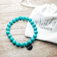thumbnail image 4 of Bracelet en Cristal Turquoise Perlé / Bracelet Mantra pour Femmes, 4 of 5