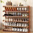 thumbnail image 2 of Lincordor Wooden Shoe Rack for Entryway, 18-25 Pair Large Capacity Storage Rack, Solid Wood Narrow Storage Rack for Hallway, Can be Used as Bookshelf and Plant Rack, 2 of 7