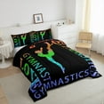 thumbnail image 3 of Feelyou Gymnast Athlete Queen Comforter Set for Kids, Ballet Dancing Bedding Sets, Cartoon Sports Theme Reversible Bedding Comforter Set, Breathable Home Decor, 3pcs, 3 of 8