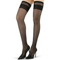 thumbnail image 2 of Levante Women's Laila Self-Support Sheer Thigh High Stockings - Womens - Female, Medium, Nero, 2 of 4