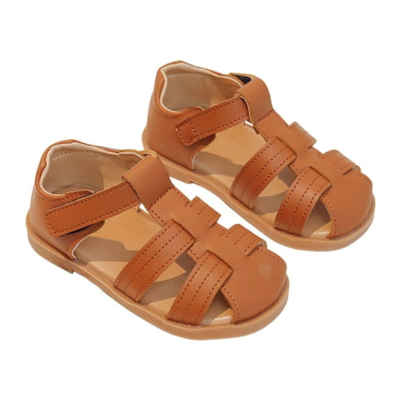 Gyujnb Kids Shoes - Girls Sandals for Toddlers and Kids Soft Comfortable Beach Shoes with Hook and Loop Closure Sole Casual Outdoor Play Walking Footwear for Baby - Girls Shoes,Color:Yellow,Size:6