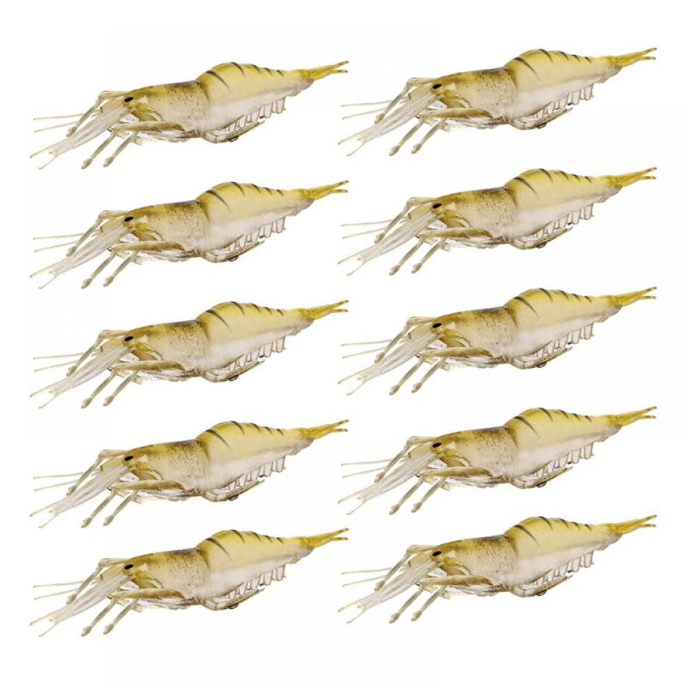 10 Pcs Soft Plastic Fishing Lures Tackle Prawn Shrimp Flathead Bream Bass Glow 