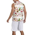 thumbnail image 5 of Gaeub Snowflakes Santa Claus Men's Mesh Basketball Jersey, Quick-Drying Sleeveless Top S-4XL, Loose Muscle Tank Top -Medium, 5 of 9