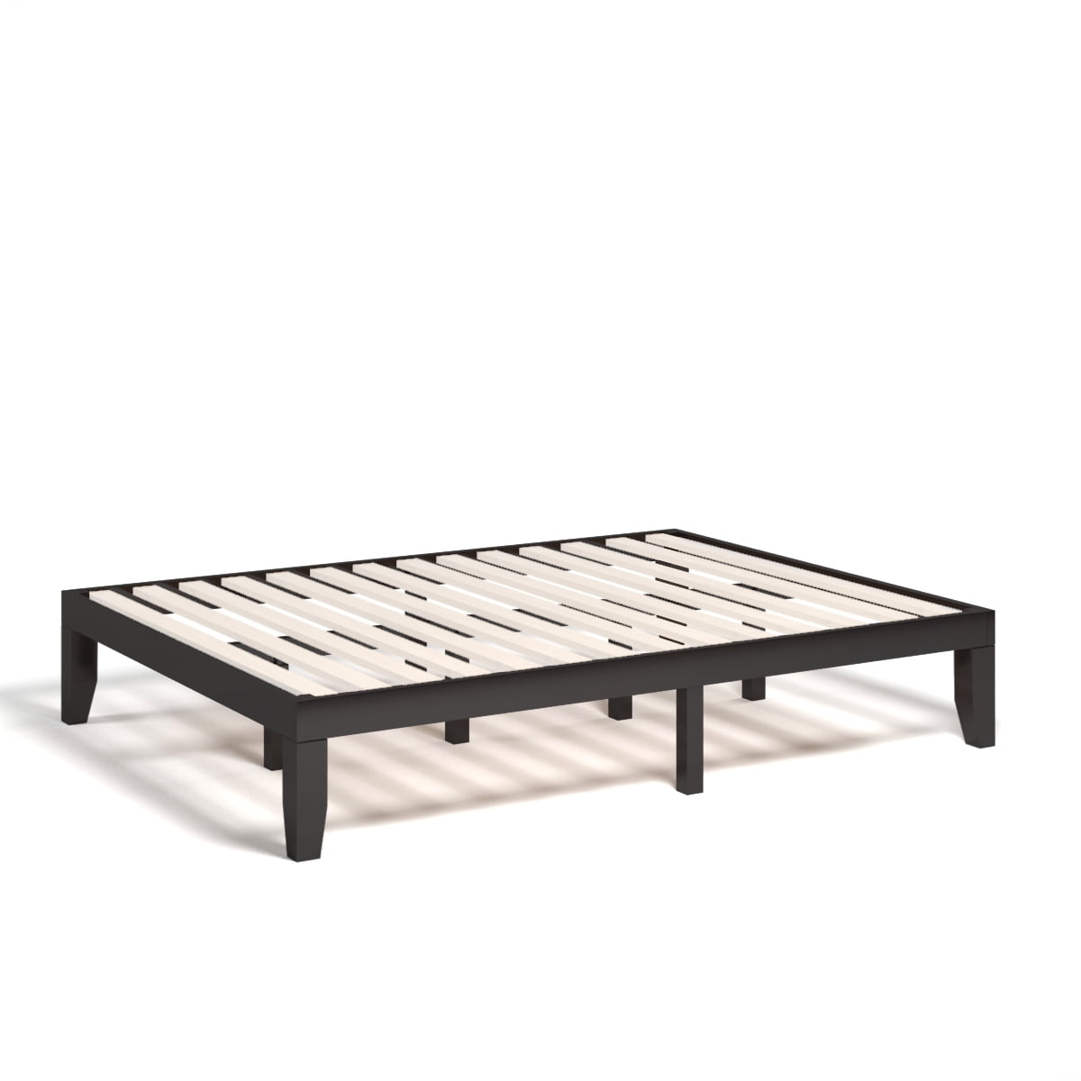 Costway Queen Size 14 in Wooden Bed Frame Mattress Platform Wood Slats Support  Espresso