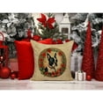thumbnail image 2 of Boston Terrier Christmas Flowers Throw Pillow 18 in x 18 in, 2 of 5