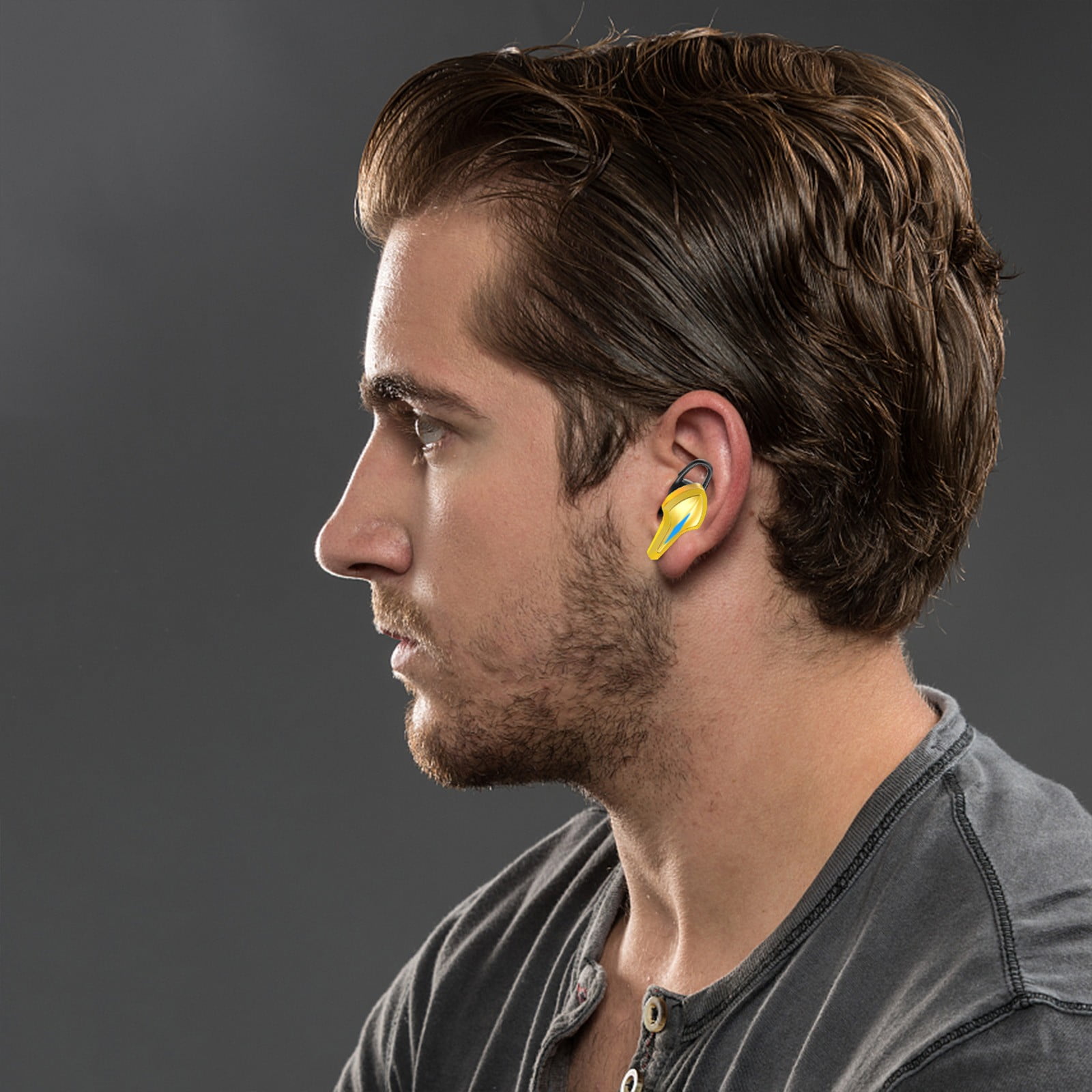 Go Air Pop True Wireless Bluetooth Earbuds & Charging Case - Black, Dual Connect, IPX4 Sweat Resistance, Bluetooth 5 Connection, 3 EQ Sound Settings Signature, Balanced, Bass Boost - Yellow