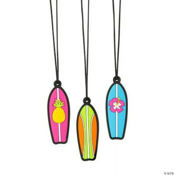 Tropical Surfboard Necklaces, Luau, Jewelry, 12 Pieces