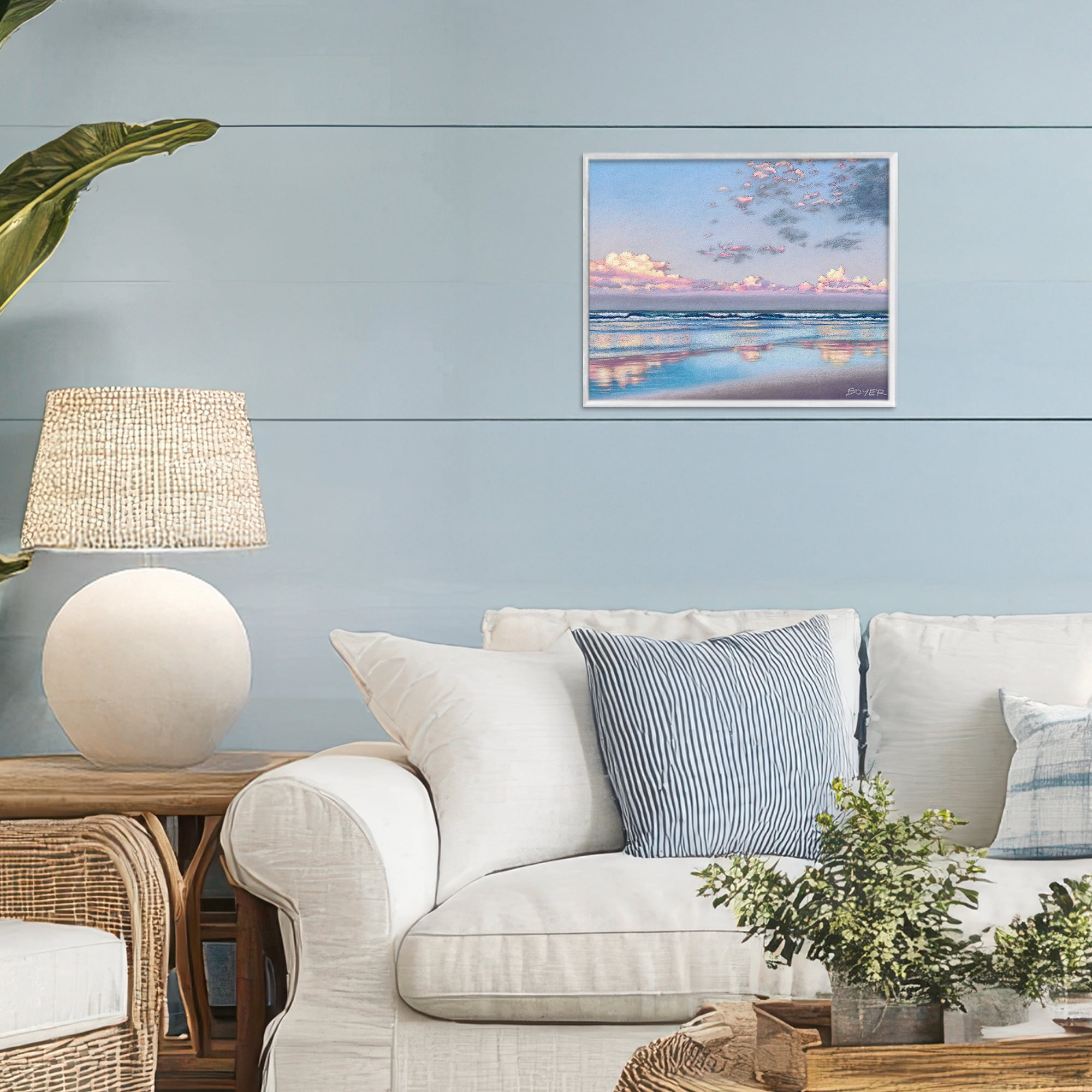 Stupell Industries Nature's Poetry Seascape White Framed Giclee Art, design by Susy Boyer