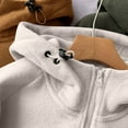 thumbnail image 5 of Uootdi Fuzzy Fleece Jackets for Women Stand Collar Full Zip Hooded Long Sleeve Coats Plus Size Fall Tops for Women with Front Pocket, 5 of 9