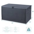 thumbnail image 3 of Outdoor Storage Box, Large 120 Gallon Patio Resin Waterproof Grey Deck Box Outdoor, 3 of 9