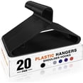 thumbnail image 2 of PYYAN-Plastic Hangers 20 Pack, Space Saving Clothes Hangers with Built-in Hooks, Durable & Strong Closet Organizers and Storage, Dorm Room Essential, Perfect for Shirts, Coat, Pants, Dress - Black, 2 of 4
