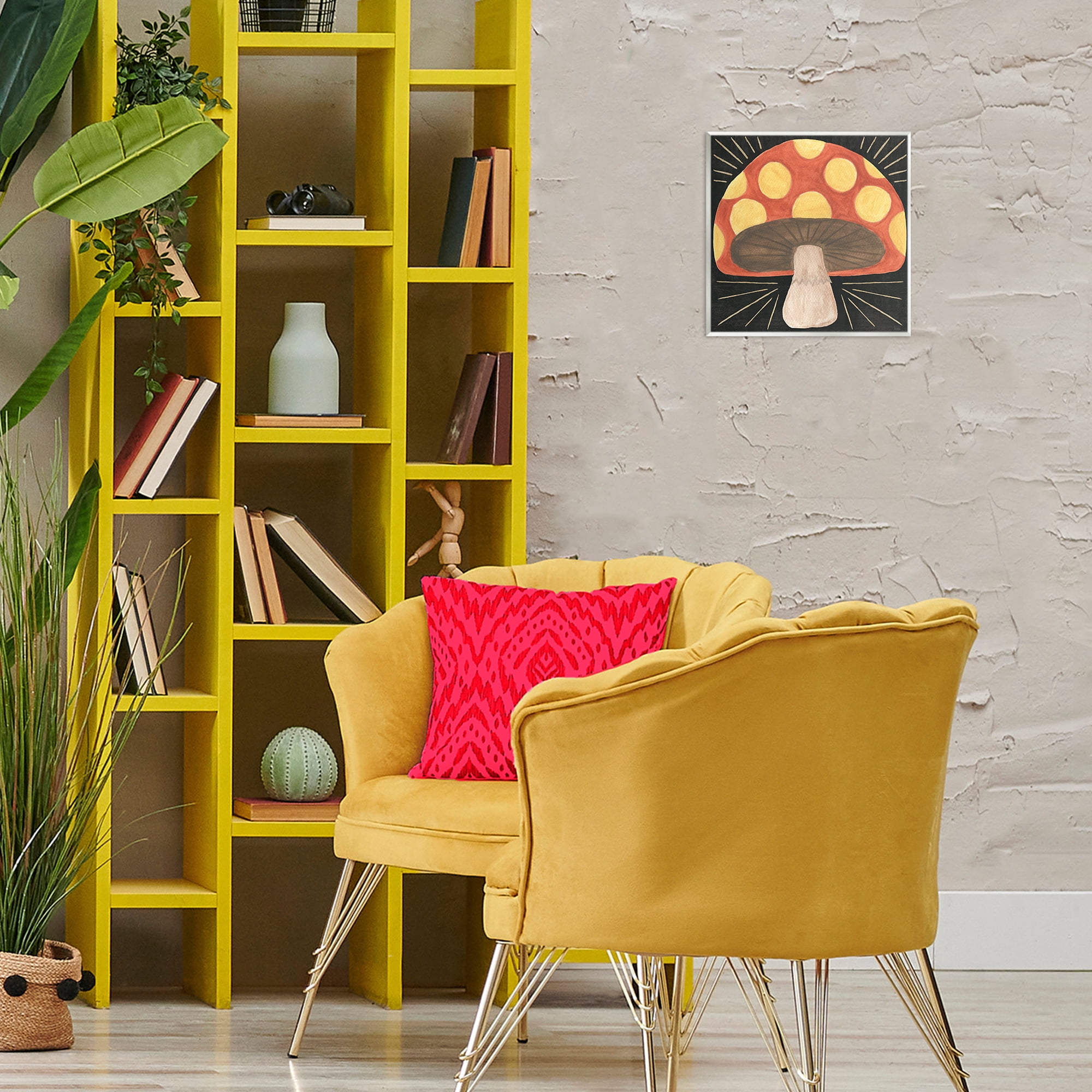 Stupell Industries Spooky Chic Mushroom Plants & Flowers Painting Unframed Art Print Wall Art, 12 x 12
