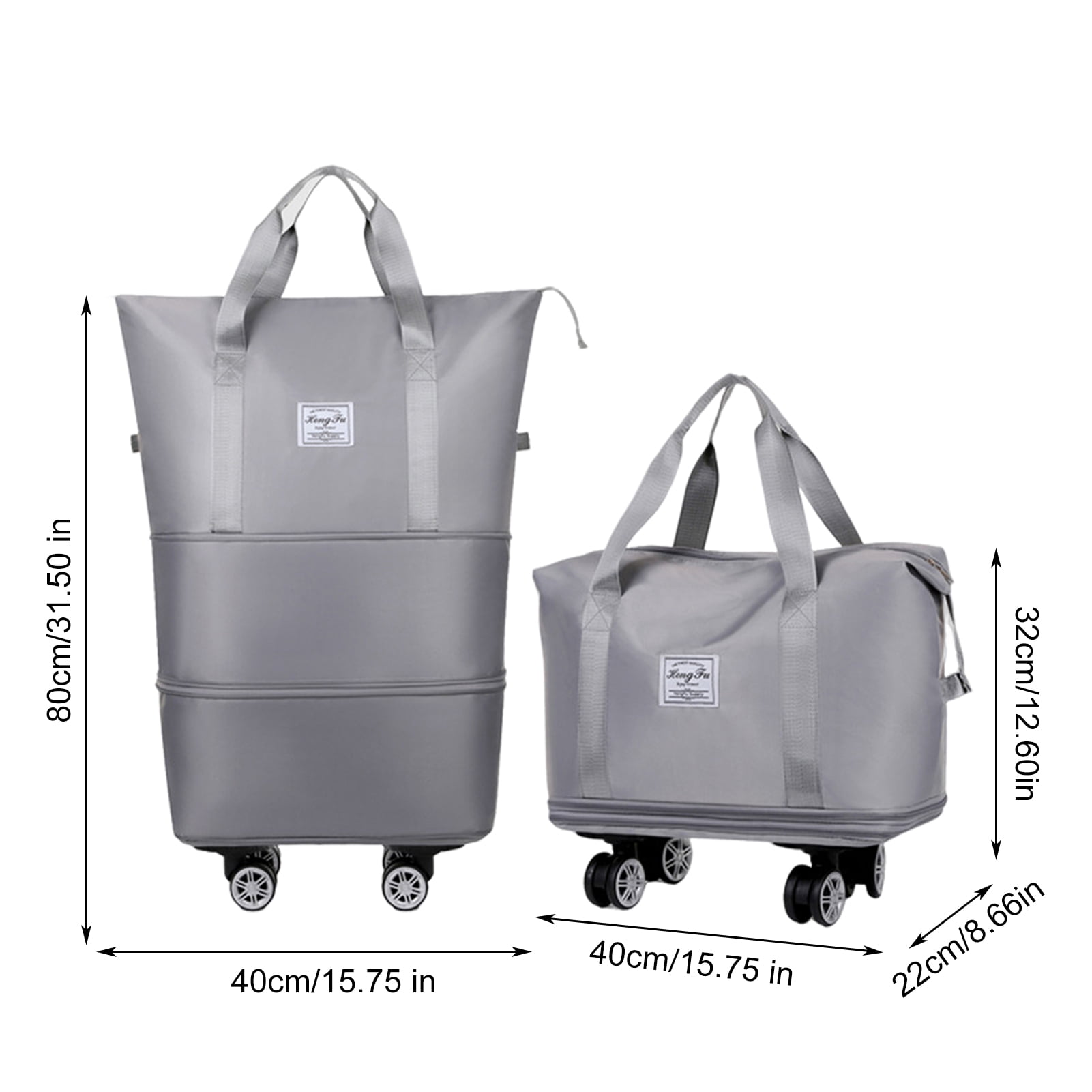 Callipe Duffel Bag Suitcase Expandable Design Waterproof Tear-Resistant Multiple Compartments Large Capacity Versatile Luggage Bag with Wheels