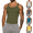 #01 Army Green, variant on Mens Wide Strap Tank Top Sleeveless Ribbed Tee Round Neck Stretchy Cotton Muscle Fit Gym Training Daily Wear Shirt, #01 Turquoise, XXL