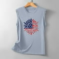 thumbnail image 5 of Usmisi 4th of July Tank Tops Loose Basic Independence Day Patriotic Racerback Shirts Vest Womens Fashion Sunflower Flag Print Crewneck Sleeveless Summer Blouses Gray xxl, 5 of 5