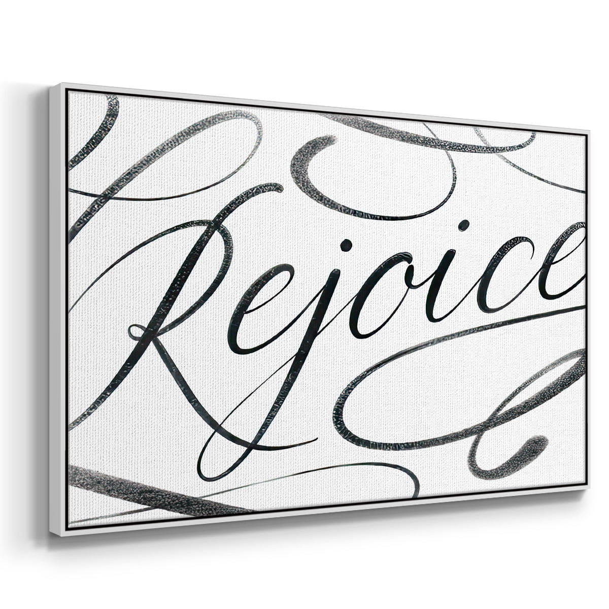 Rejoice - Framed Gallery Wrapped Holiday Canvas - 17 x 25 - White Frame
