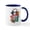 White/Navy Inside, variant on - A Skeletal Figure With A T Shirt Featuring - 11 oz Ceramic Mug - Novelty Coffee Tea Cup